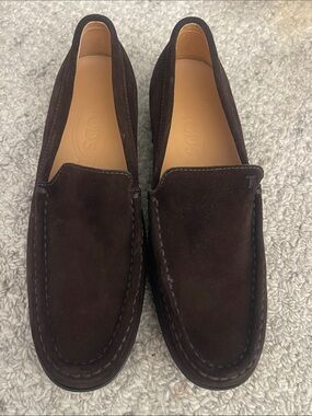 Tod's Chocolate Brown Gommino Suede Driving Loafers 37.5